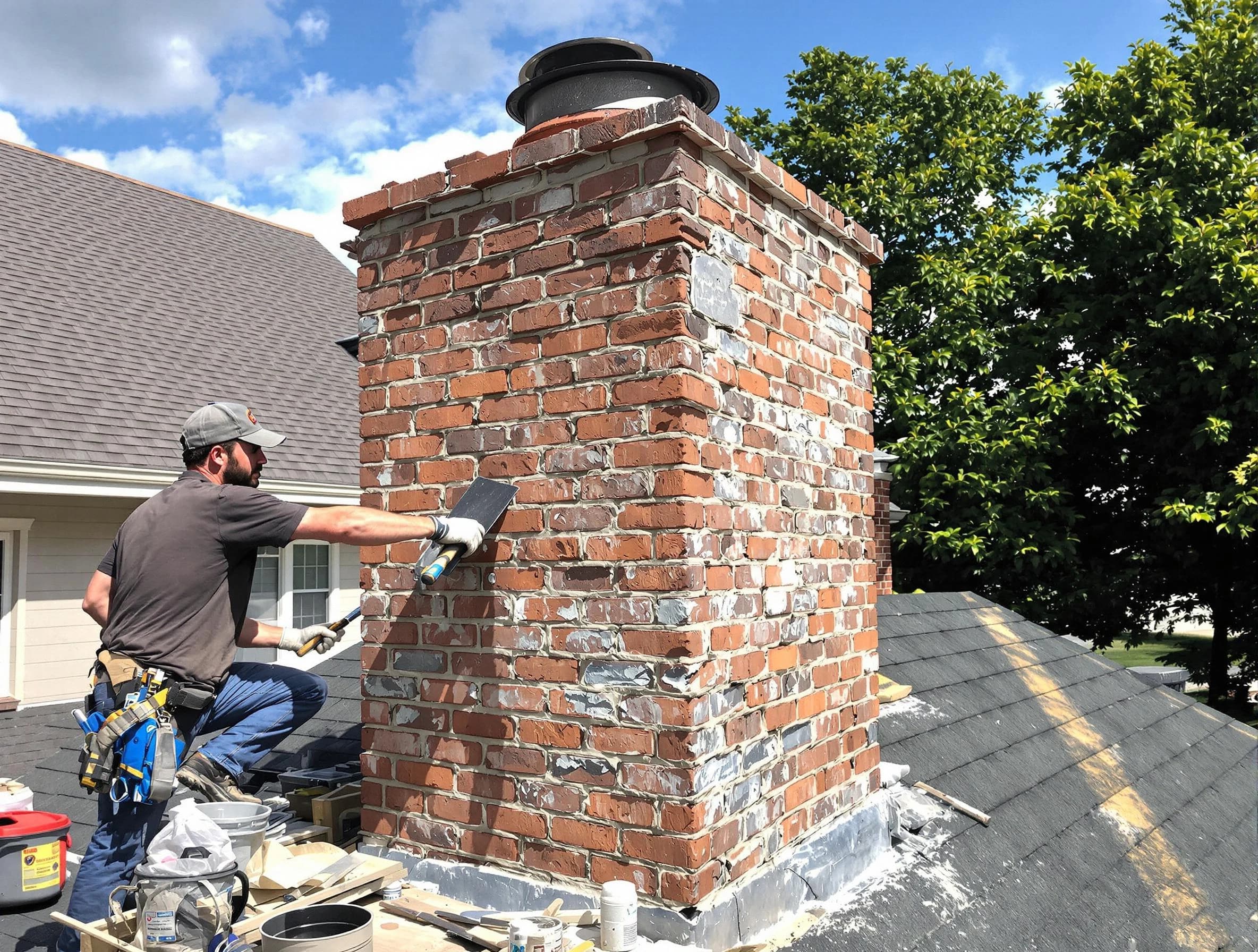 Completed chimney rebuild by Centerville Chimney Sweep in Centerville, TN