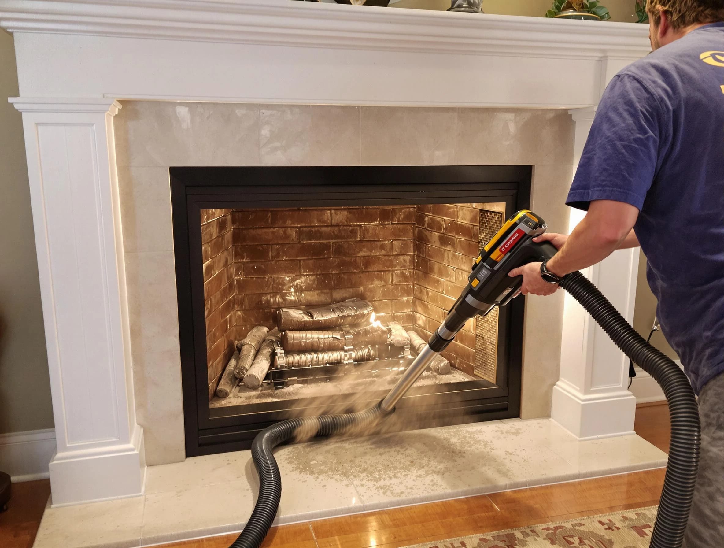 Fireplace cleaning performed by Centerville Chimney Sweep in Centerville, TN