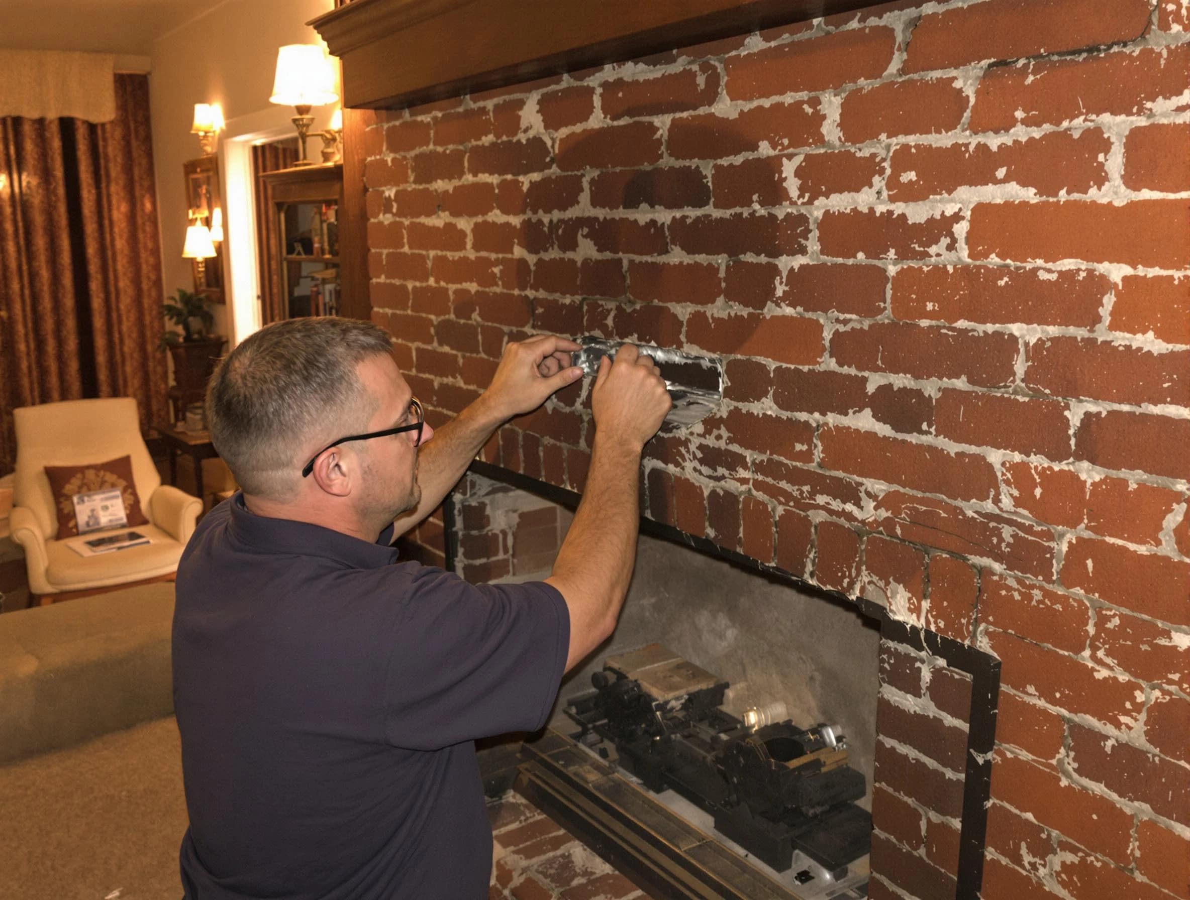 Centerville Chimney Sweep expert fixing a fireplace in Centerville, TN