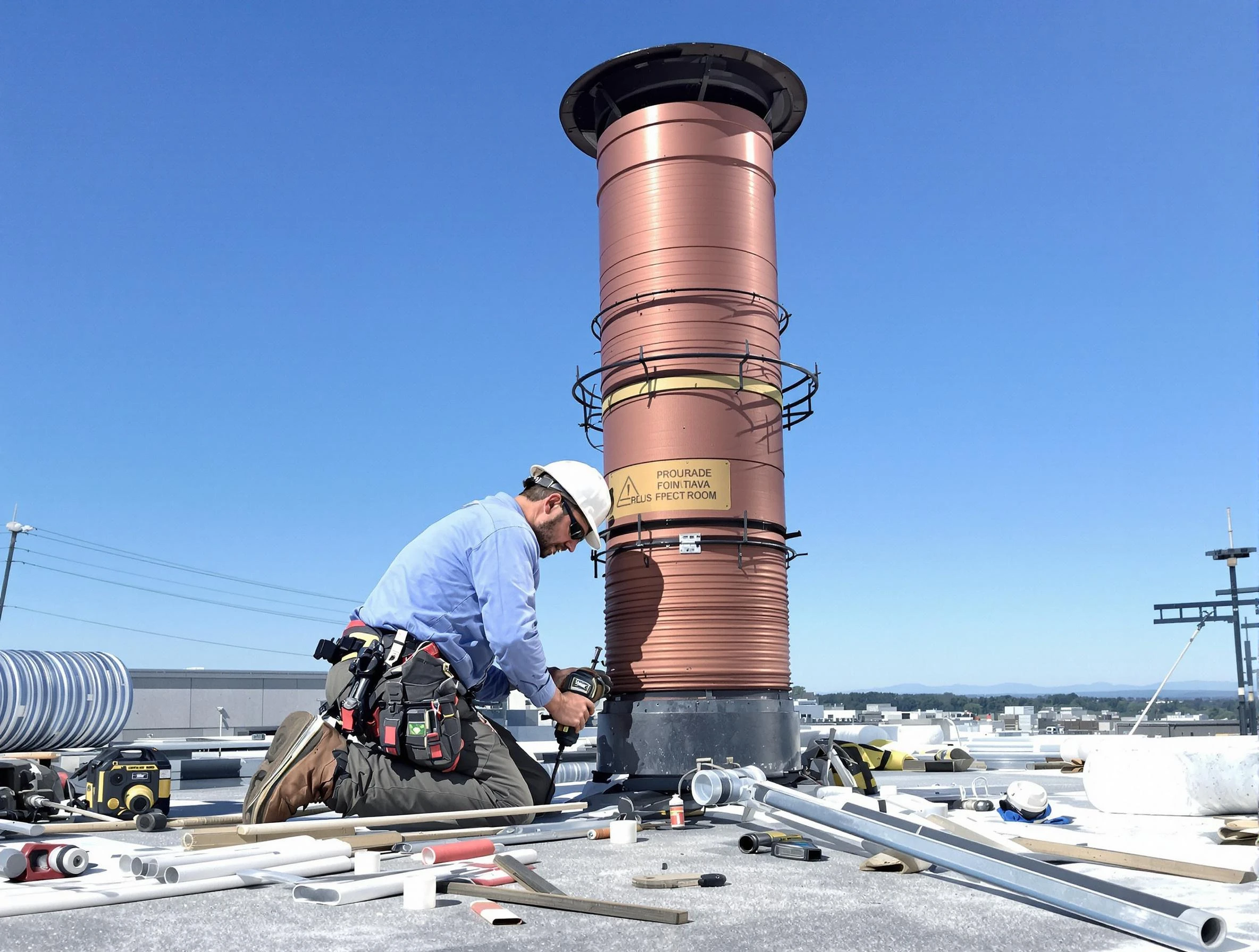 Installed chimney liner by Centerville Chimney Sweep in Centerville, TN