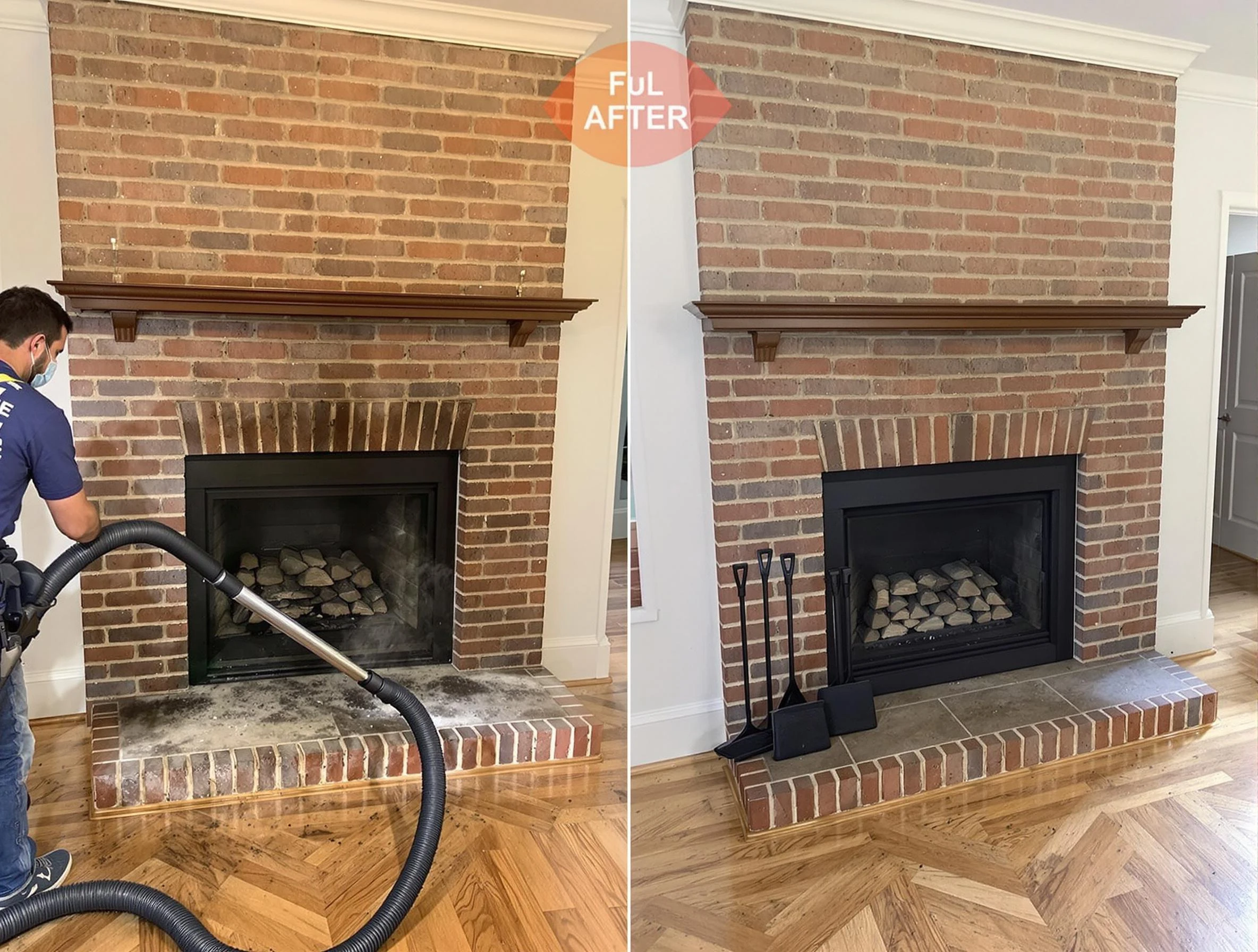 Centerville Chimney Sweep carefully sanitizing a fireplace in Centerville, TN
